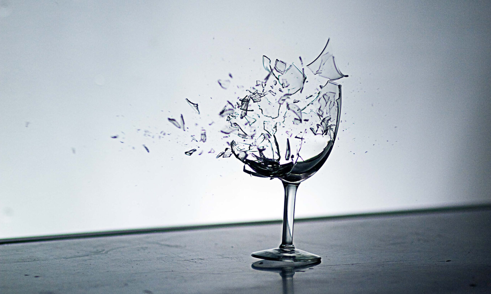 photo of wine glass shattering