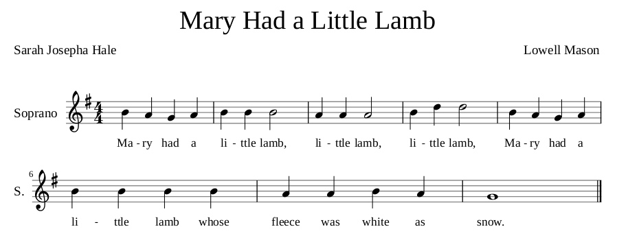 mary had a little lamb music sheet - Mary Had a Little Lamb 1