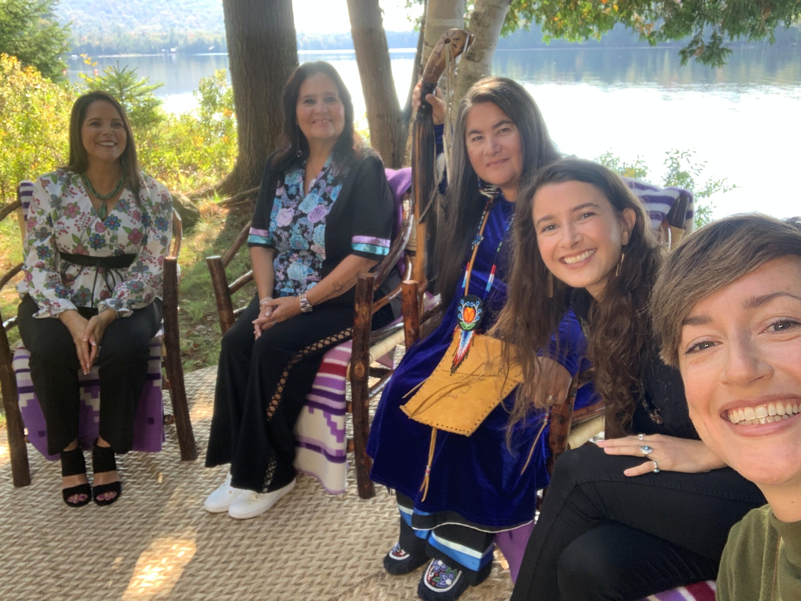 Mohawk Bear Clan Mother Louise McDonald Herne, better known as Mommabear Mohawk, attorney and educator Beverly Jacobs and Sarah Bradley and Brittany Koteles from Land Justice Futures